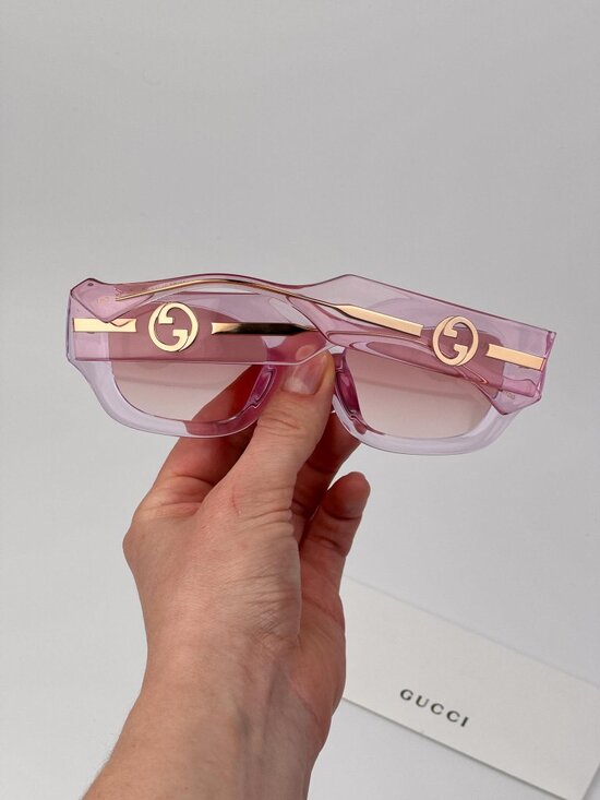 Gucci Women’s Sunglasses Transparent Pink Square Burgundy Gradient GG1558SK 003 main image 11